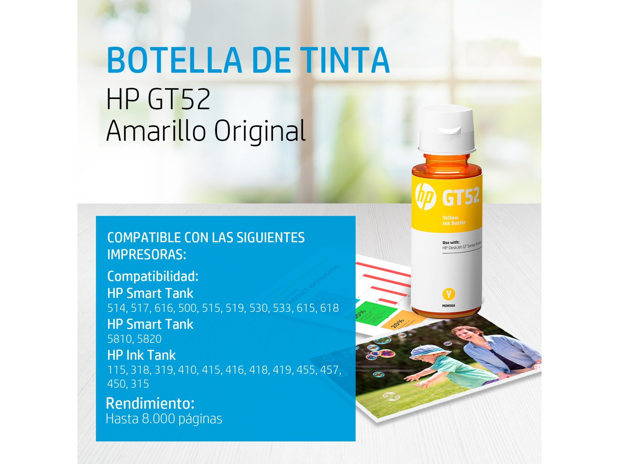 BOTELLA DE TINTA HP GT52 YELLOW (M0H56AL) 70ML